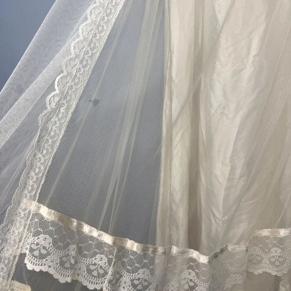 Gunne Sax by Jessica McClintock Vintage Lace Wedding Dress Ivory Maxi Boho 70s - Picture 11 of 16